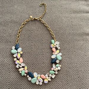 J. Crew Gold Necklace with Pastel and Dark Stones